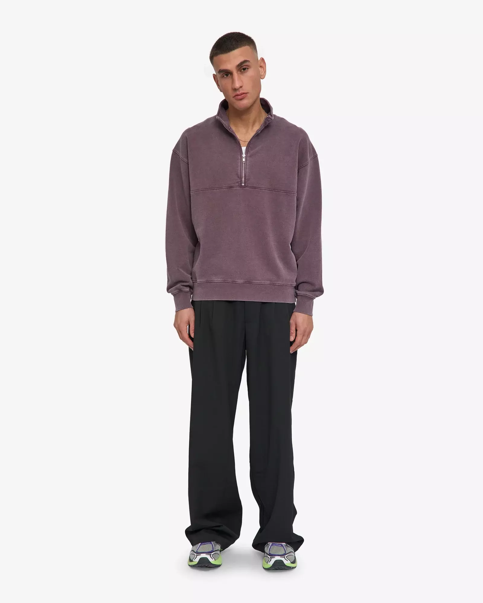 Colorful Standard Organic Quarter Zip Pullover Faded Grape